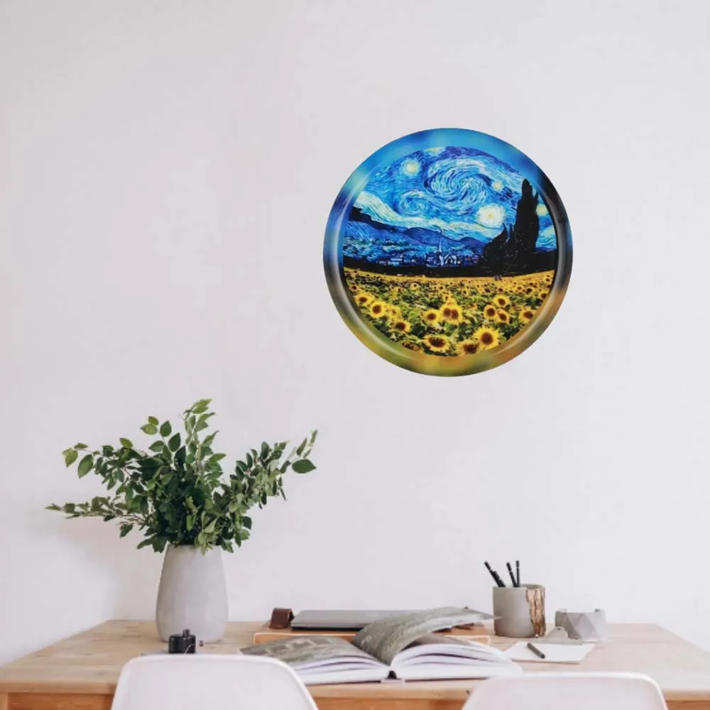 Premium-quality Van Gogh Metallic Wall Plate for Living Room (12 inches)