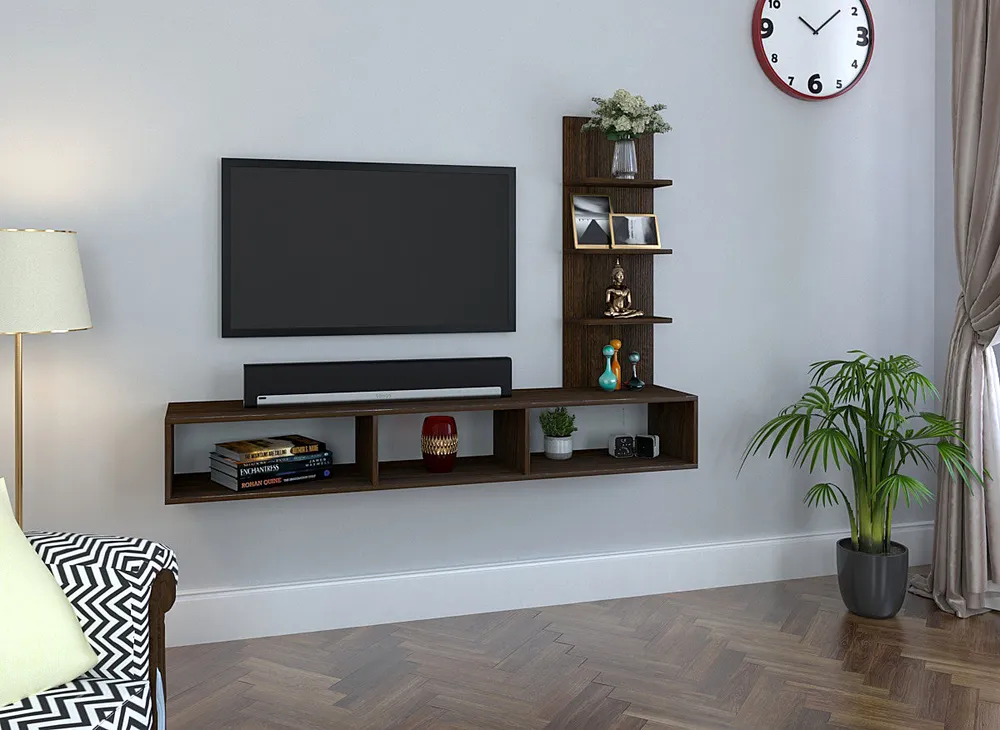 Premium Textured African Oak Walnut TV Unit