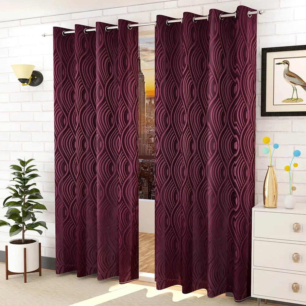 Presto Purple colour Abstract Set of 2 Window/Door/Long door
