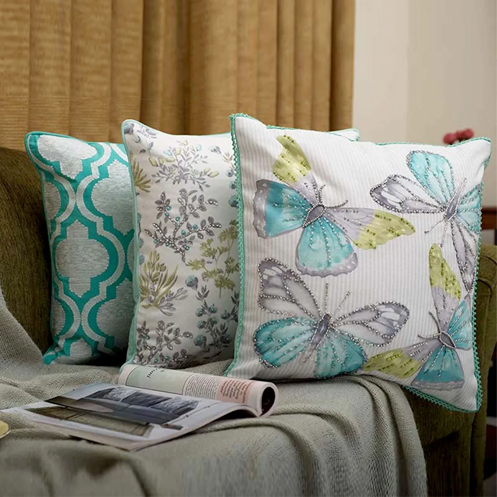 Pretty Designer Pastel Color Cushion Cover Set Of 3