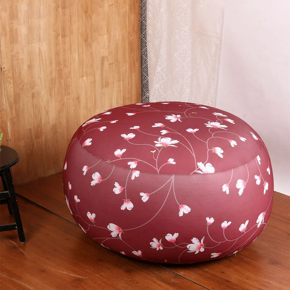 Pretty Floral Designer Maroon Bean Bag (Beans Not Included) XL