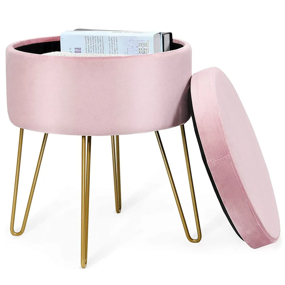 Pretty Lilac Metallic Pouffe Stool