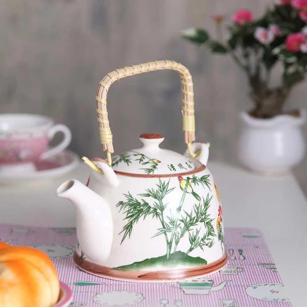 Pretty Multicolor Floral Ceramic Tea Pot
