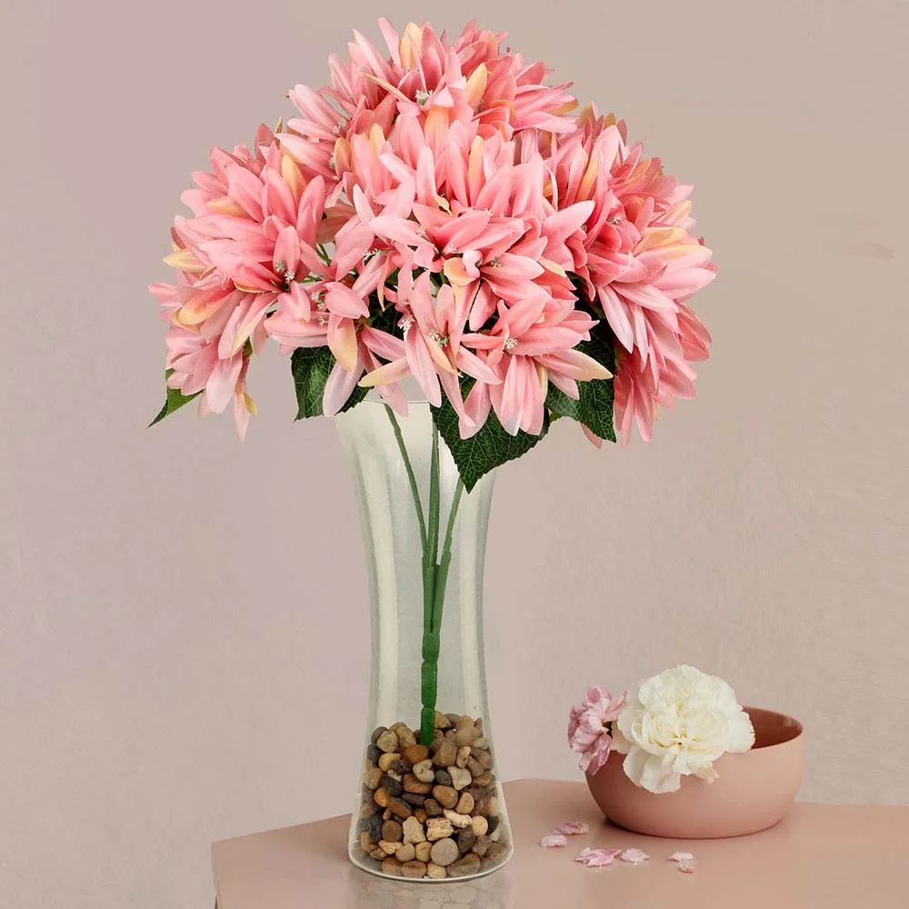 Pretty Peach Artificial Silk Flower Bunch