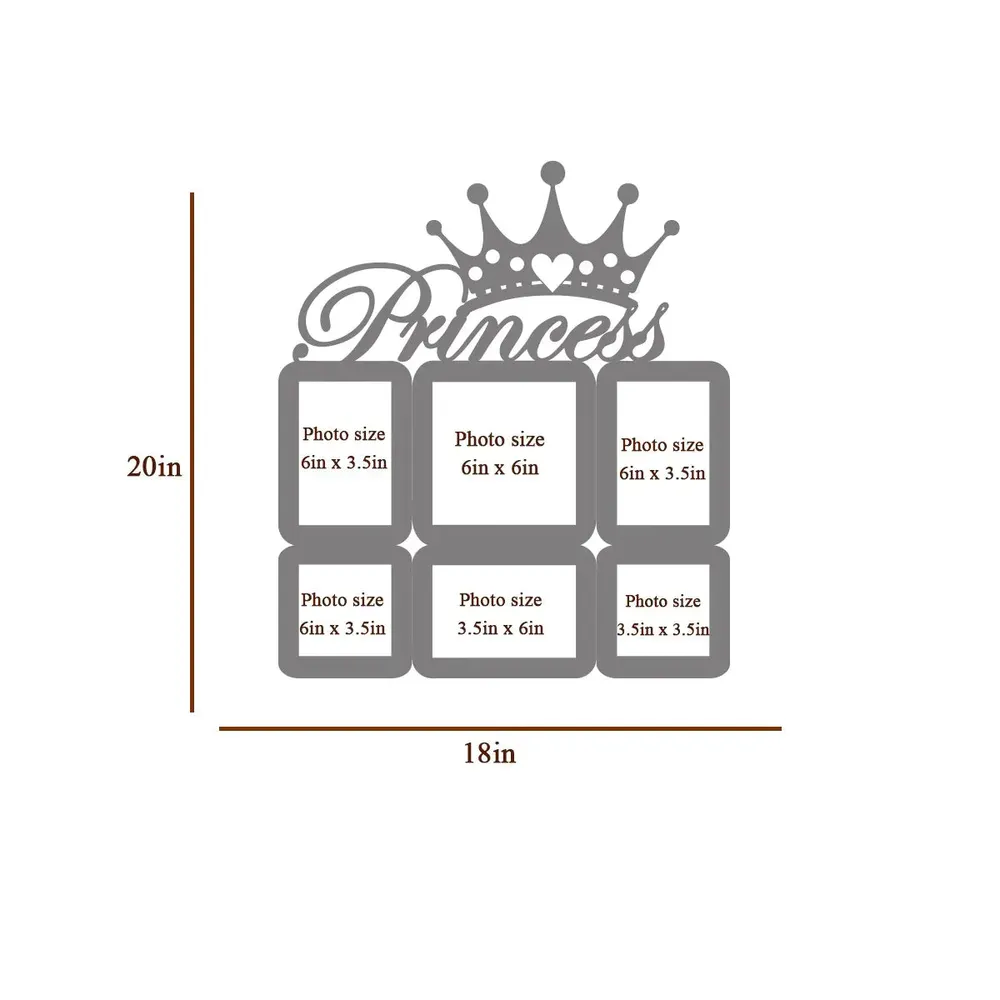Princess Dark Brown Hanging Photo Frame