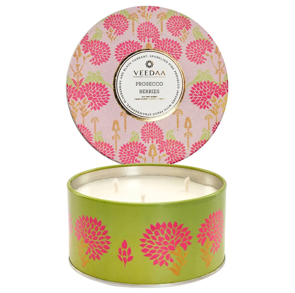 Prosecco Berries 3 Wick Tin Scented Candle