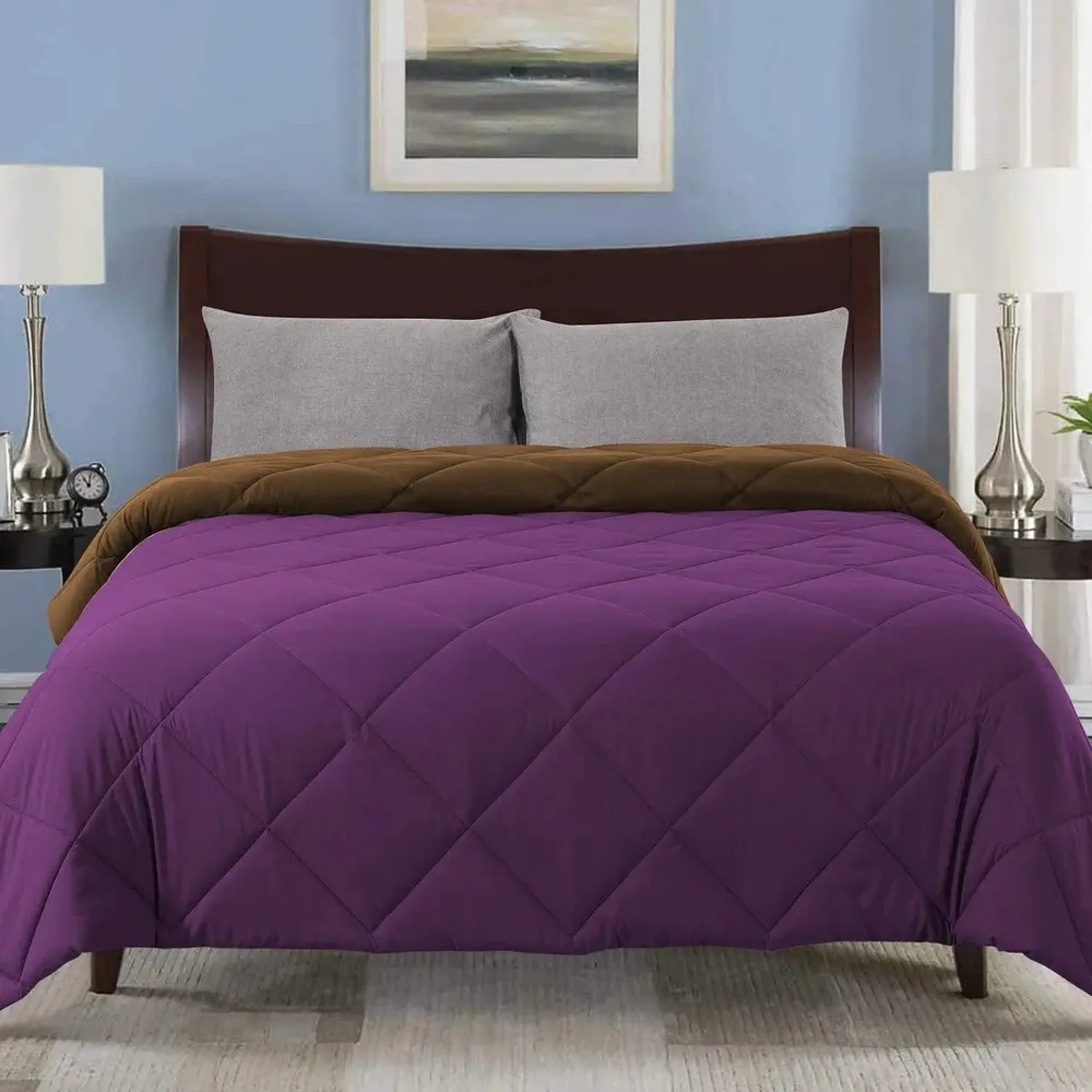 Purple & Brown Quilted Single Bed Comforter
