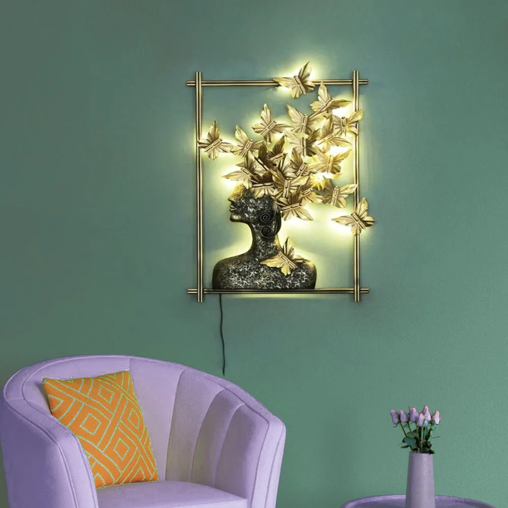 Queen Butterfly Decorated Metal Wall Decor