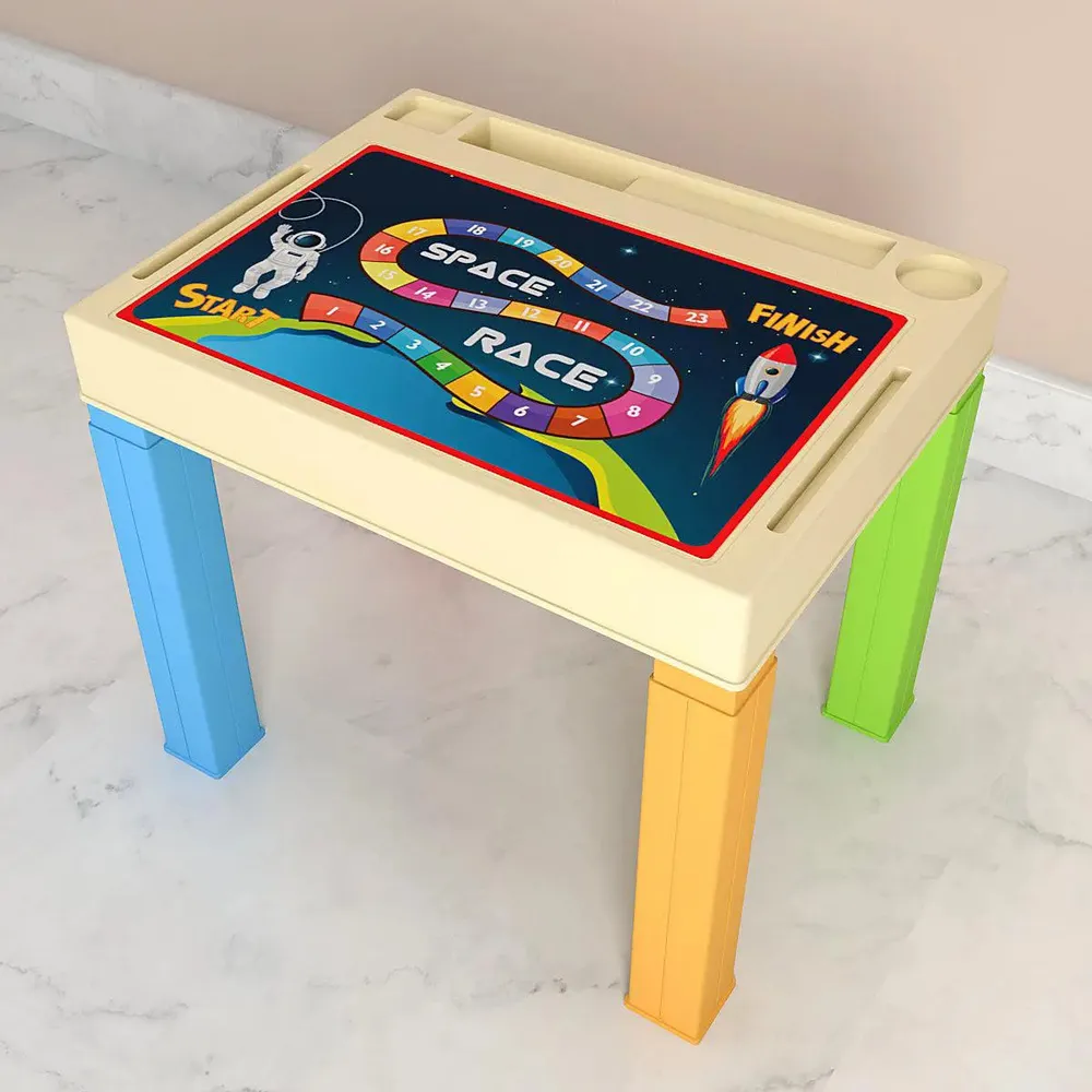 Quirky Snake & Ladder Study Table for Kids with Colourful Legs