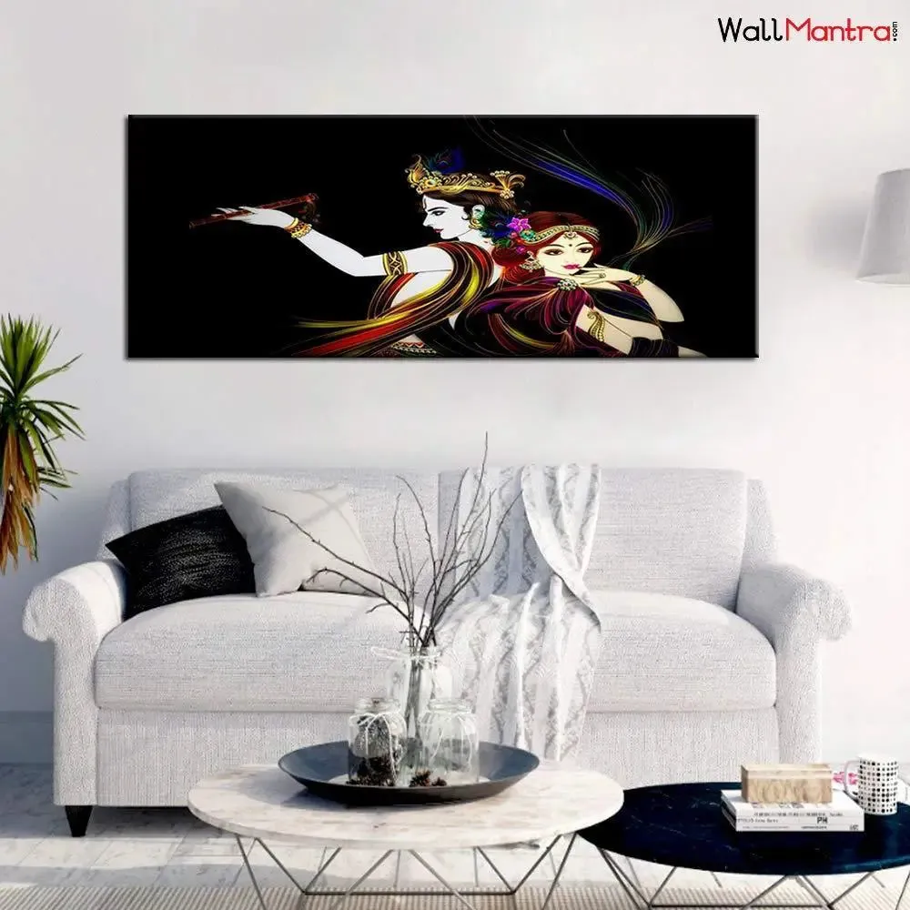 Radha Krishna Spiritual Canvas  Wall Painting