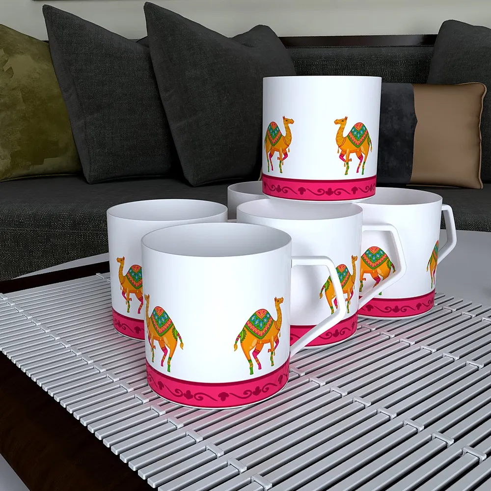 Rajasthani Folk Art Tea Cups (Set of 6)
