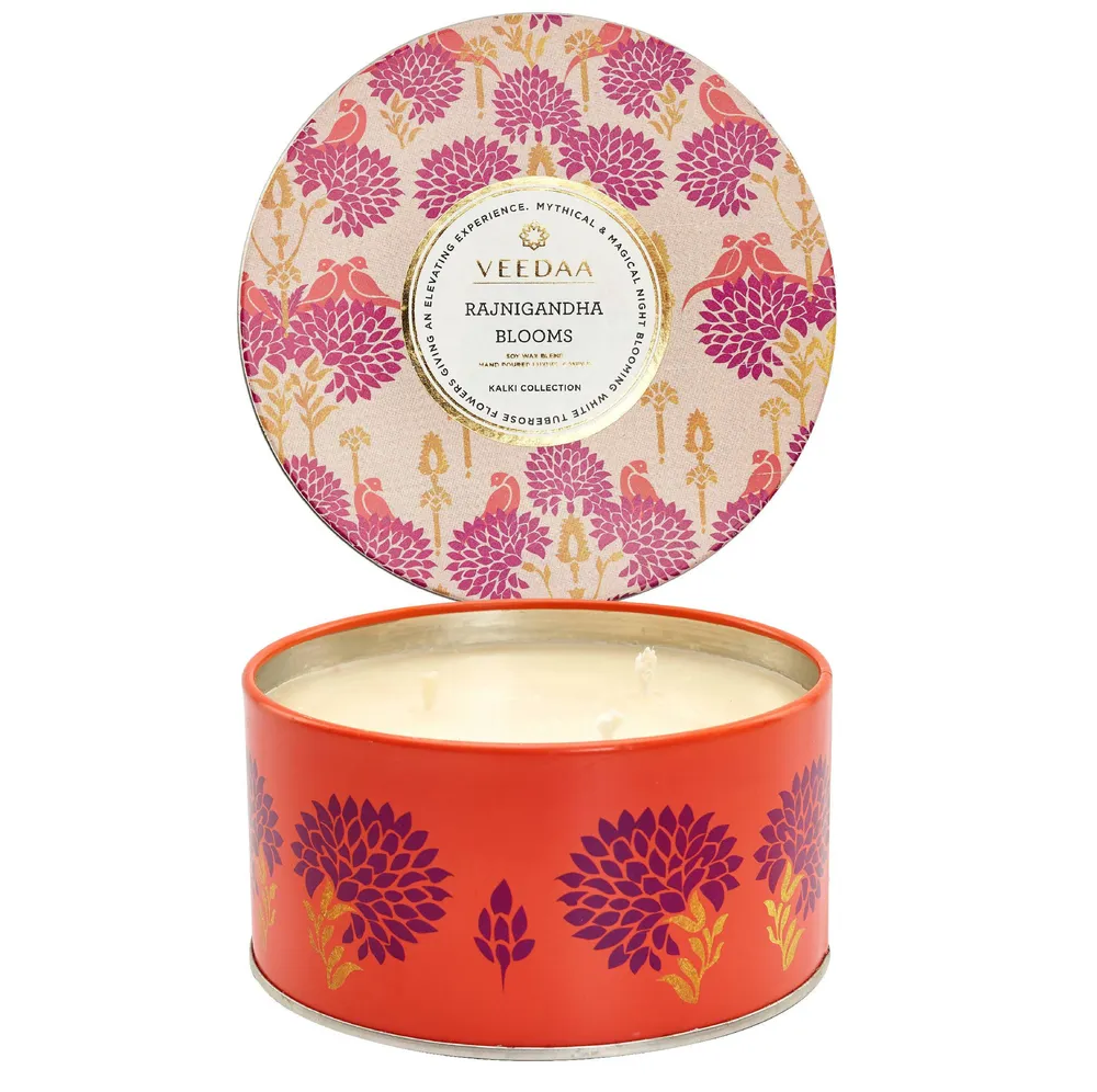 Rajnigandha Blooms 3 Wick Tin Scented Candle