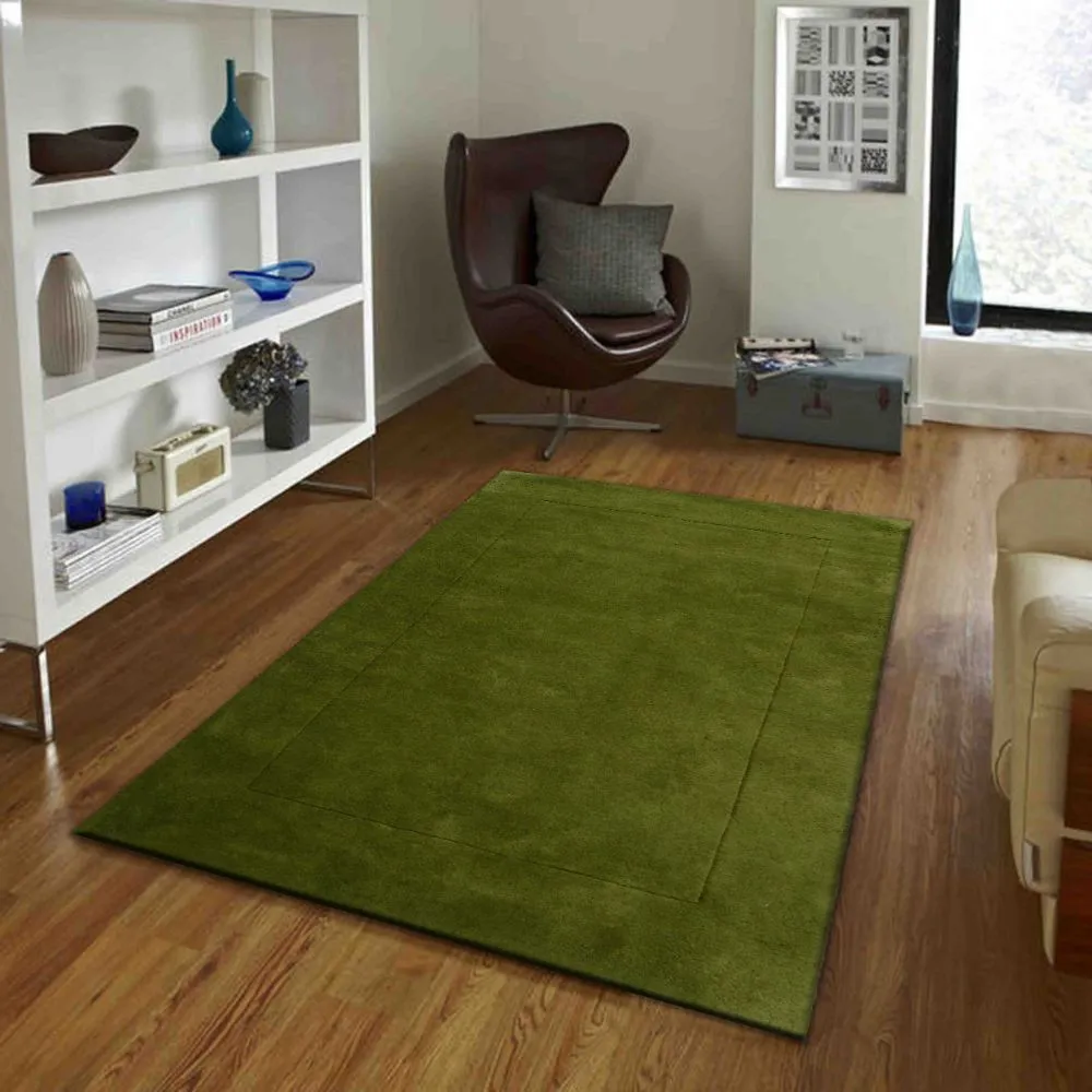 Rich Green Basic Tufted Area Carpet