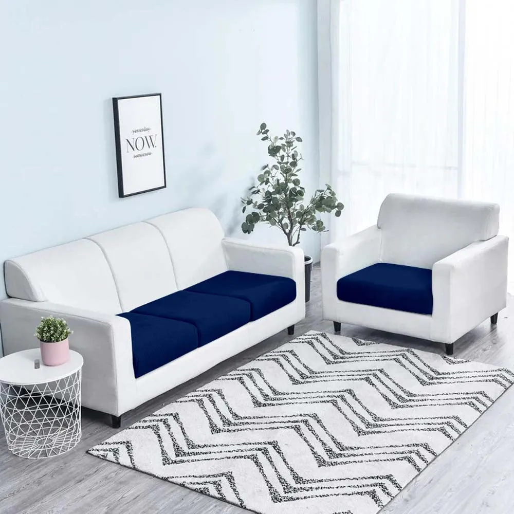 Rich Navy Blue Strechable Sofa Seat Cover Set of 2/4/6/8 Pack of 2