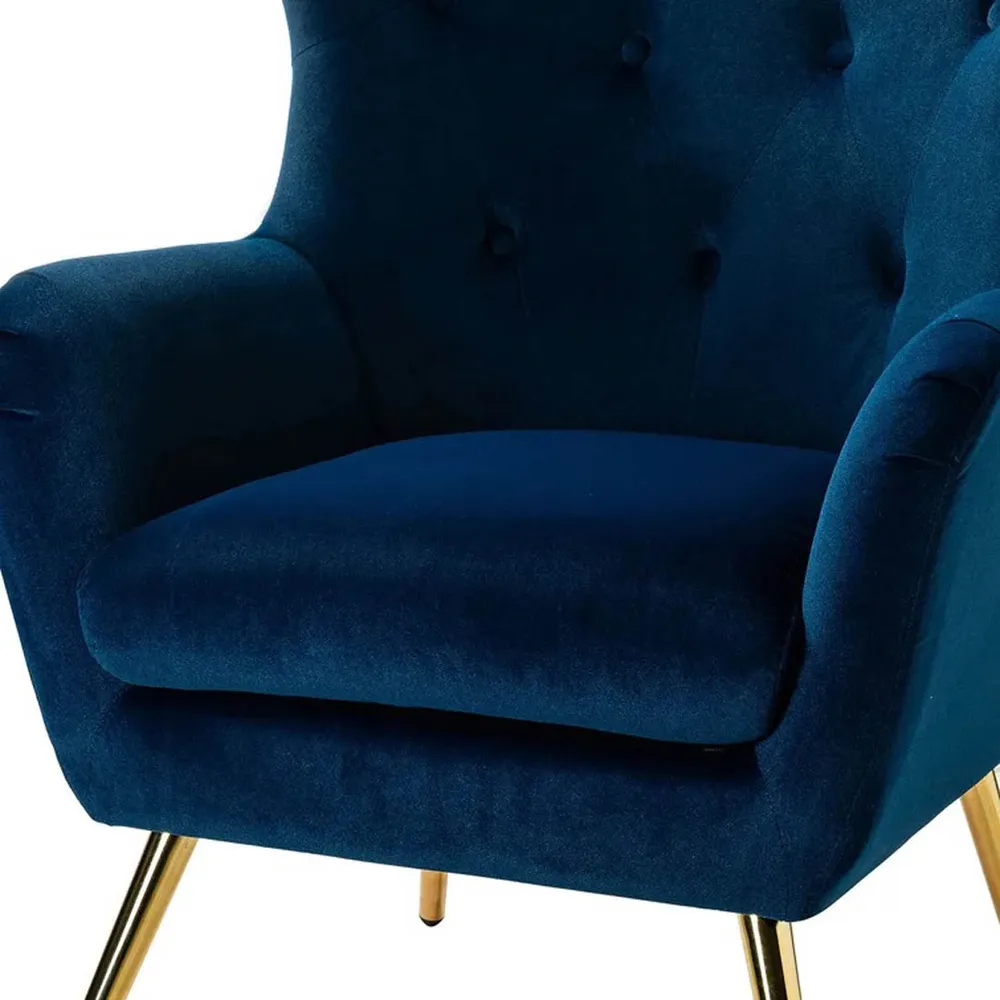Royal Blue Tufted Velvet Lounge Chair Single chair WallMantra