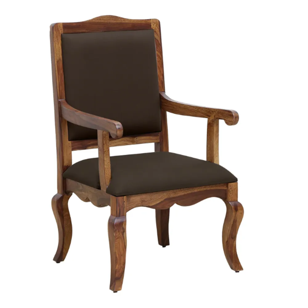 Royal Designer Aesthetic Teak Wood Arm Chair WallMantra