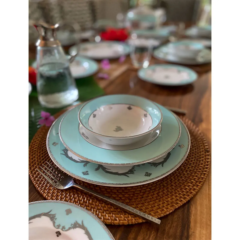 Royal Ethnic Turquoise & Gold Dinner Plates Set Of 6