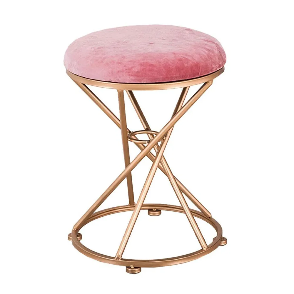 Royal Pink Perfect Round Metal Pouffe Stool