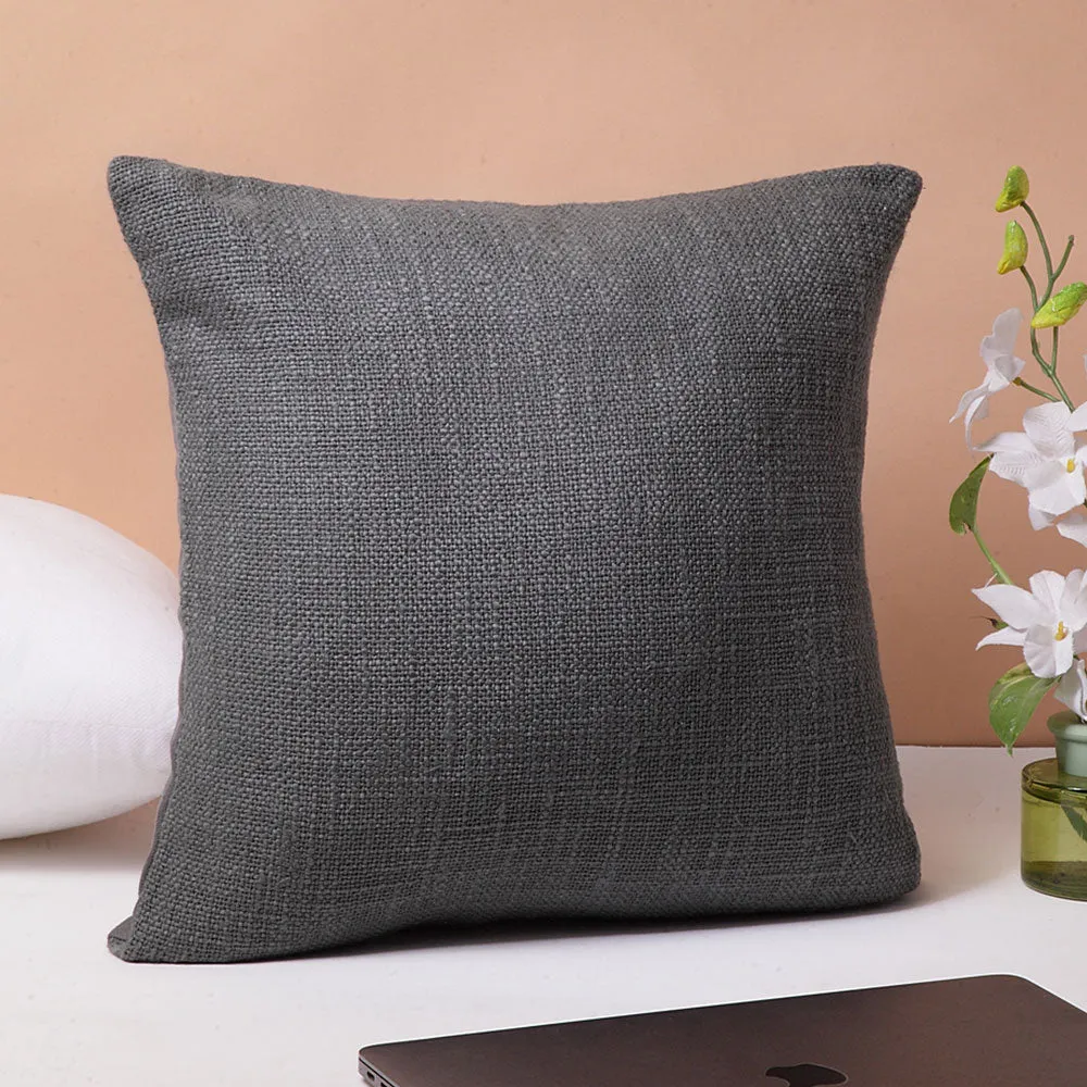 Royal Textured Dark Grey 100% Cotton Cushion Cover Pack of 1