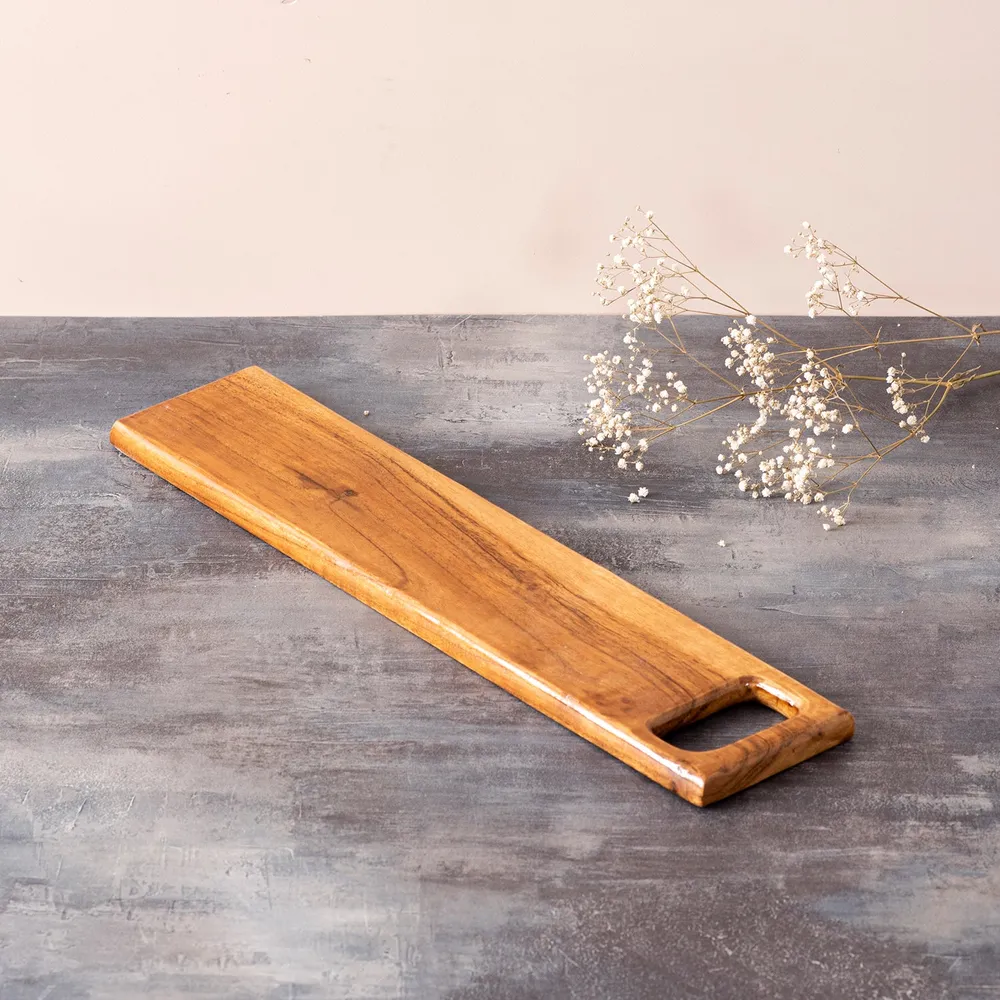 Rustic Brown Wood Rectangle Sleek Serving Platter