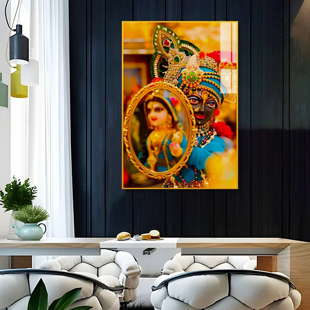 Sacred Radha Krishna Acrylic Wall Painting