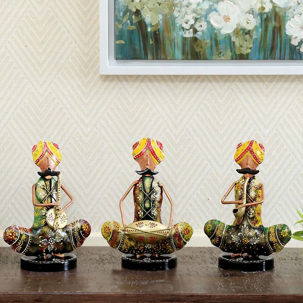 Sardar Musicians Metal Table Accent / Showpiece Set Of 3