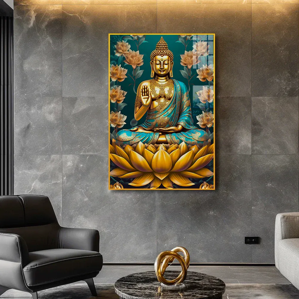 Serene Tranquility Buddha Acrylic Wall Painting