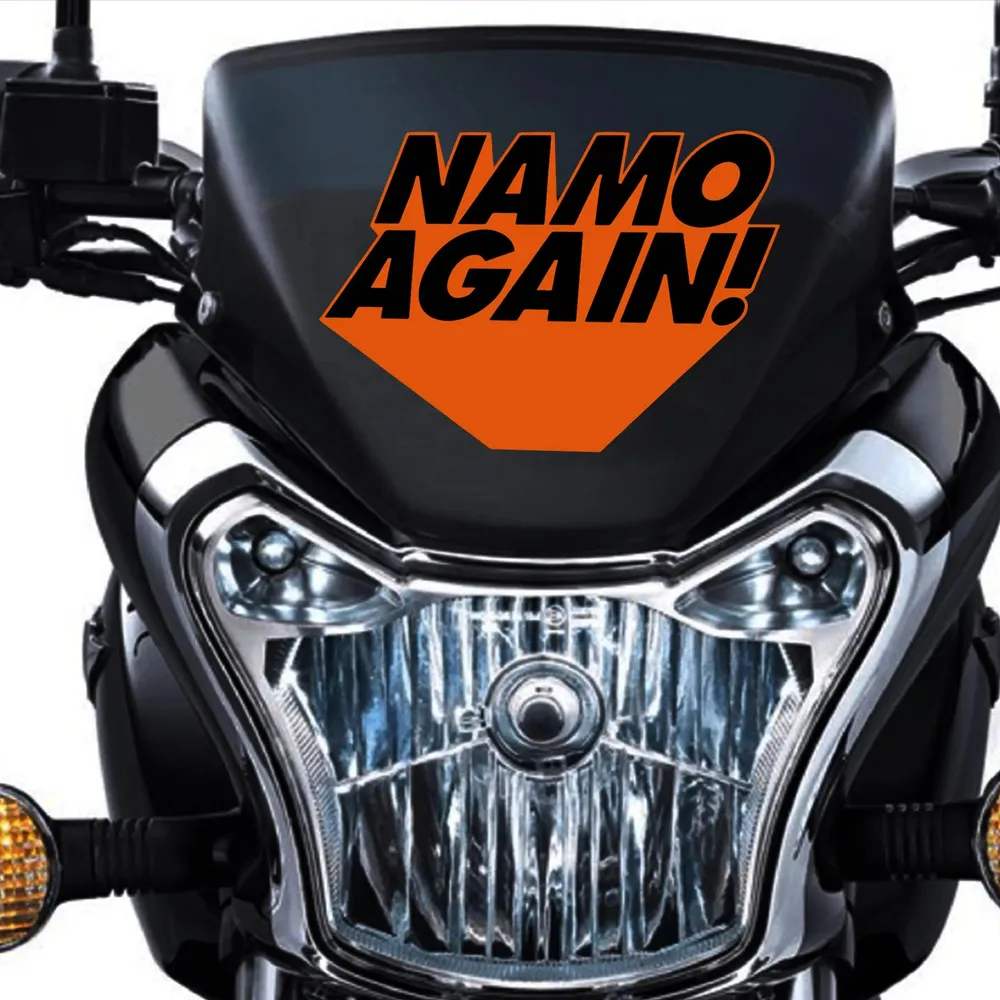 Set of 2 Namo Again Bike Sticker/Self Adhesive Peel and Stick DIY Vinyl Bick Graphics/Fits All Bick / 12 cm x 9 cm