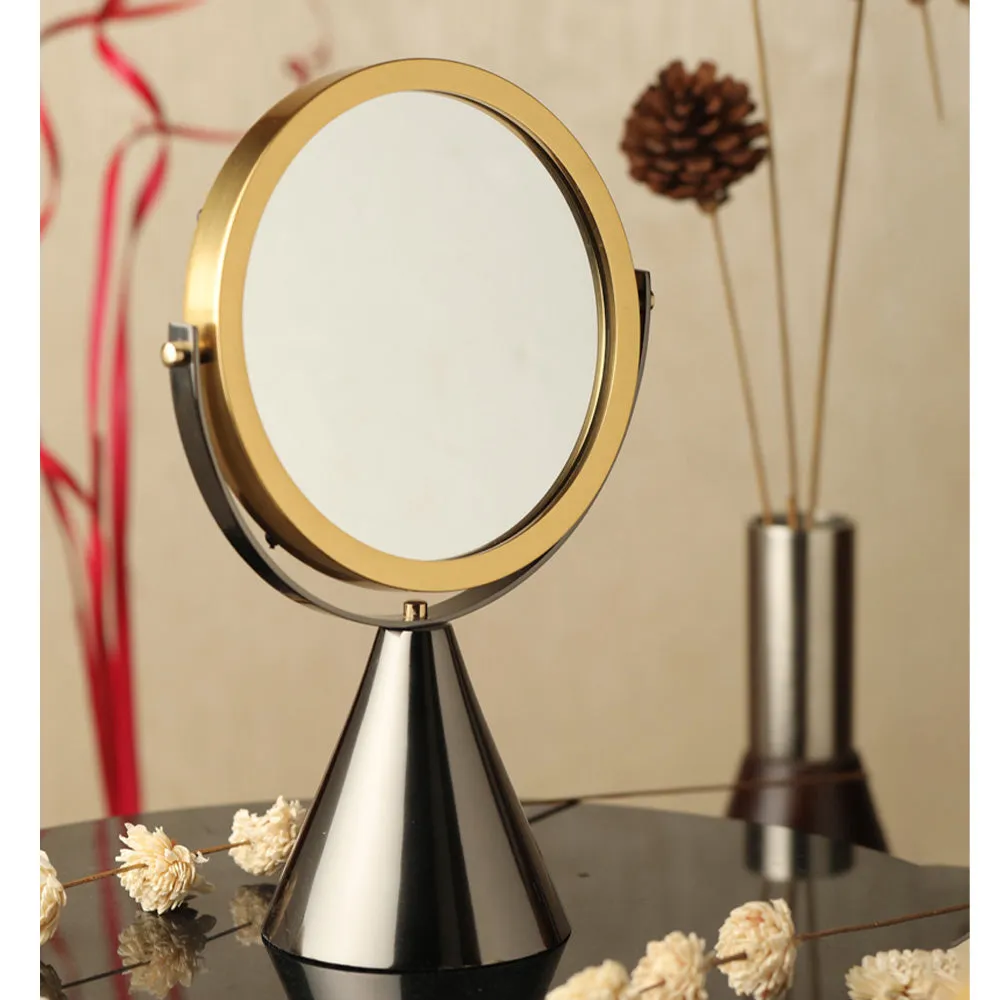 Shiny Black Coned Vanity Mirror