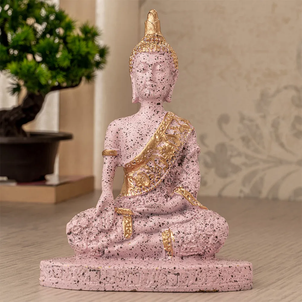 Shiny Mauve Decorative Meditating Buddha Showpiece