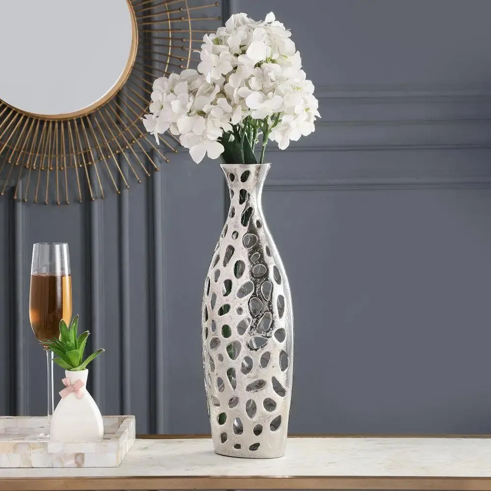 Silver Aesthetic Decorative Vase for Home/Office