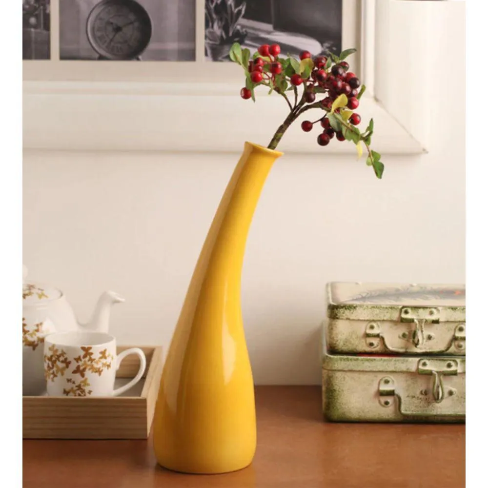 Slanted Yellow Vase