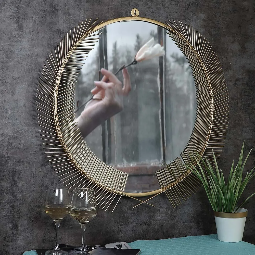 Slender Leaf Strands Decorative Wall Mirror