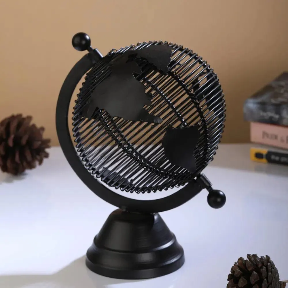 Small Globe Table Accent in Black Metallic Finish