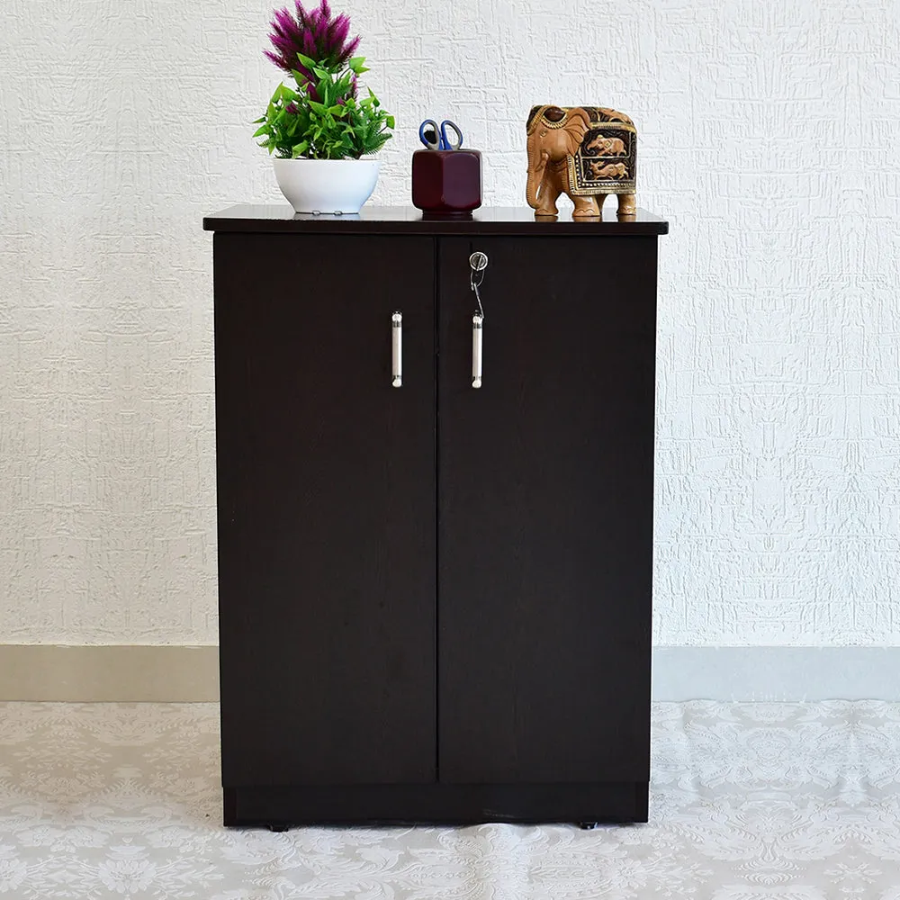 Solid Engineered Wood 4 Partitioned Shoe Cabinet