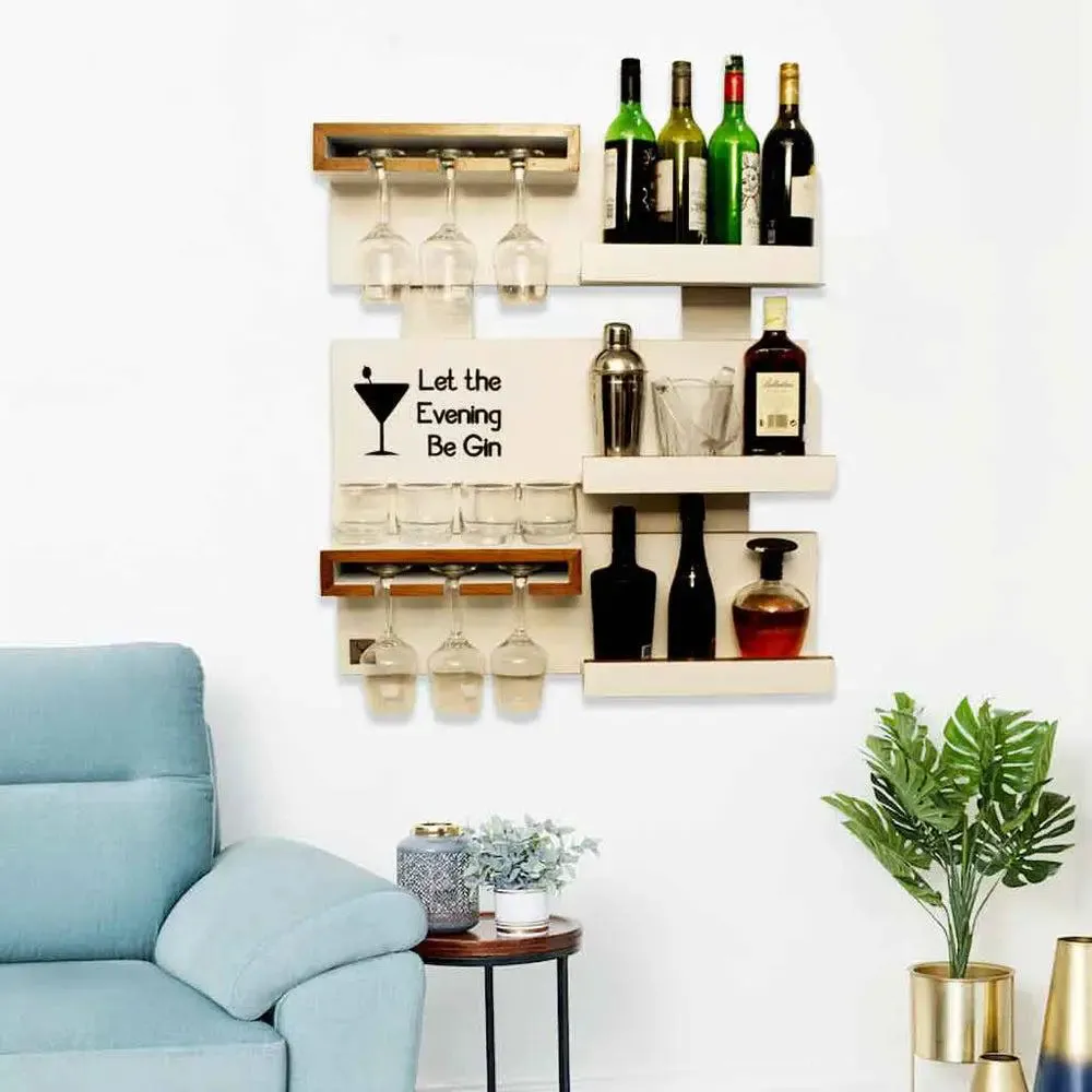 Solid Ivory Wooden Wall Shelves for Bedroom