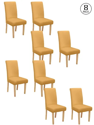 Solid Stretchable Yellow Spandex Chair Cover