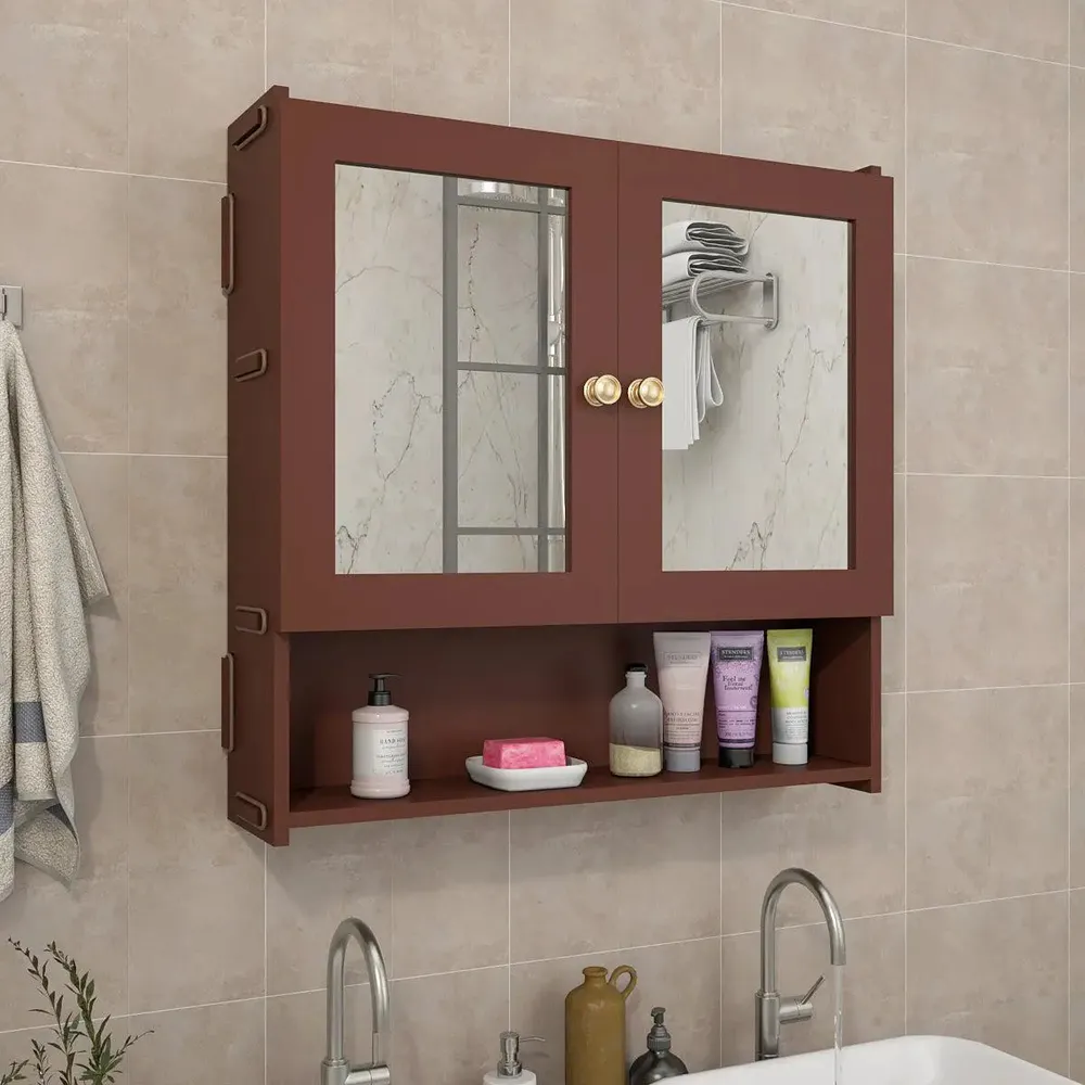 Space Saving Bathroom Mirror Cabinet with Spacious Shelves