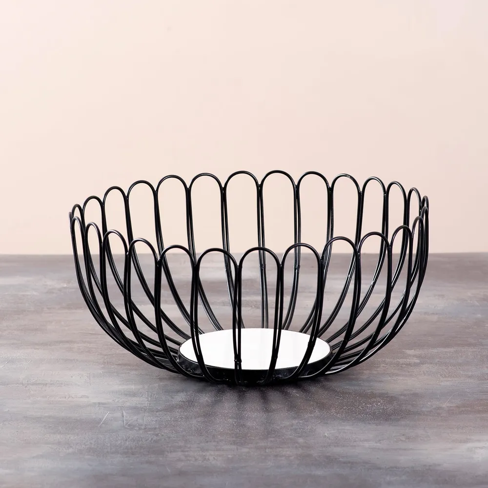 Square Black Wired Metal Vegetable/Fruit Basket