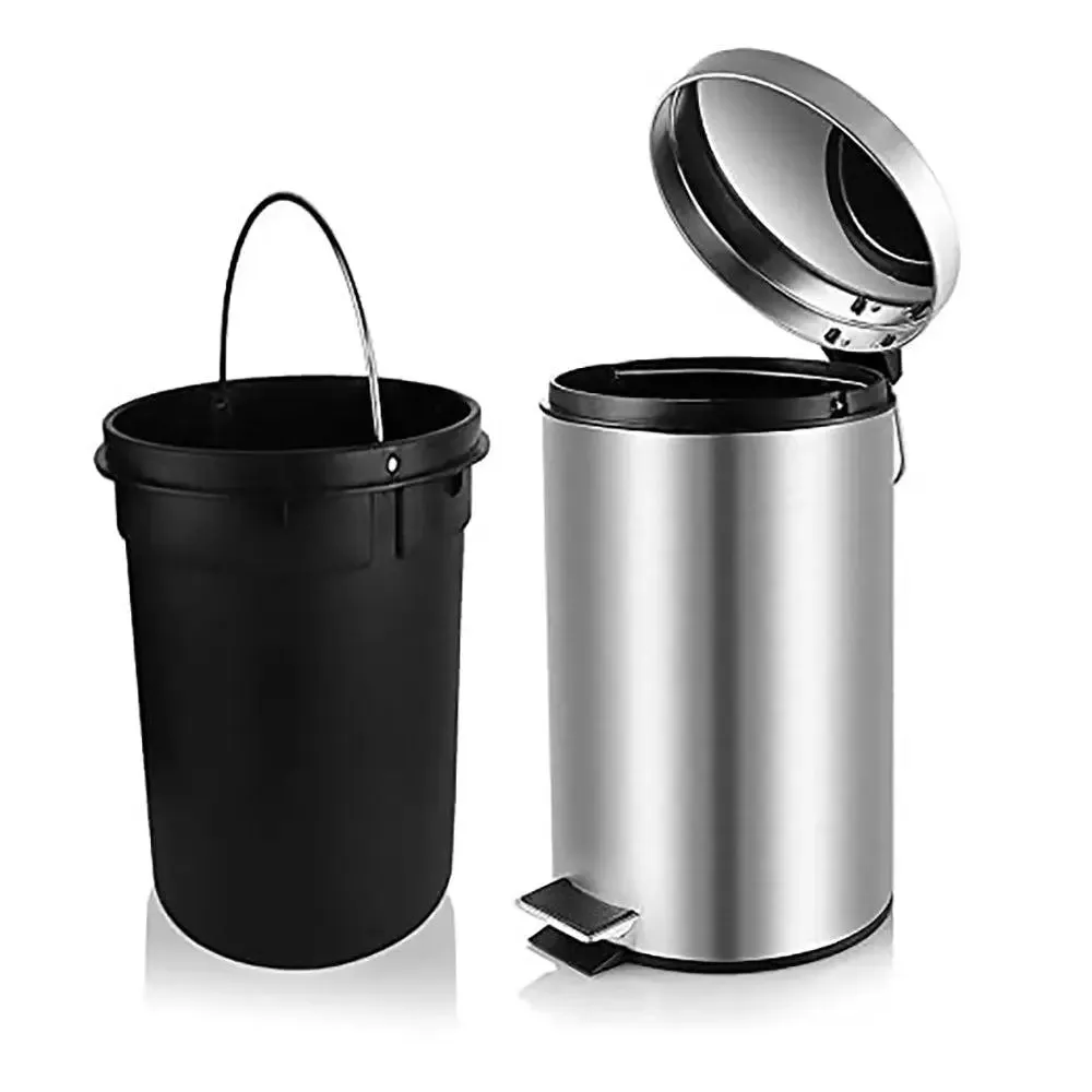 Stainless Steel Step-on Pedal Trash Can With Lid 5 Ltr