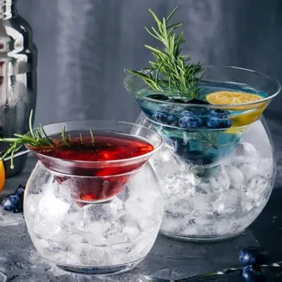 Stemless Martini Chiller Glass