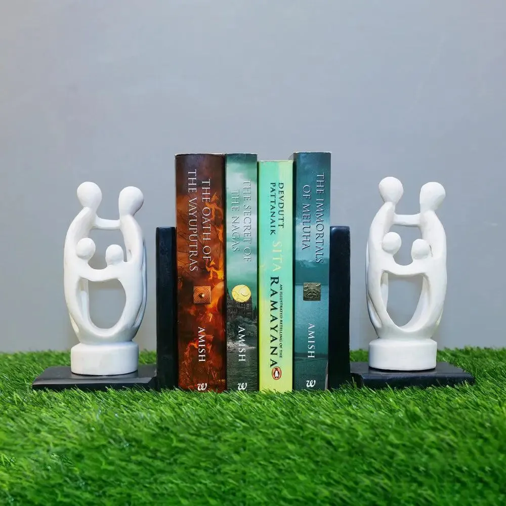 Stunning White Paleva Stone Bookend (Set of 2)