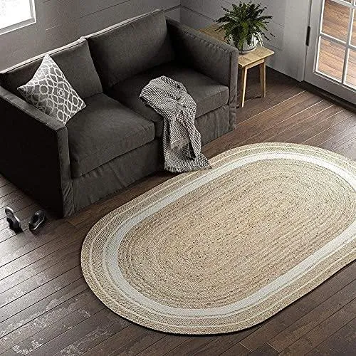 Sumptuous Oval Hand Woven Jute Rug