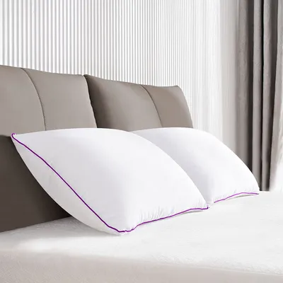 Super Fluffy Hollow Fibre Memory Foam Pillow (Set of 2, 17*27 inches)
