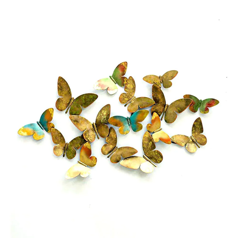 Swarm of Blue Butterflies Metal Wall Decor