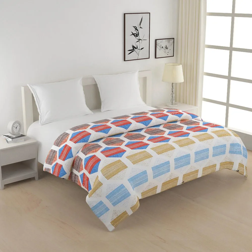 Swayam Abstract Blocks & Prints Blended Cotton Double Bed Comforter