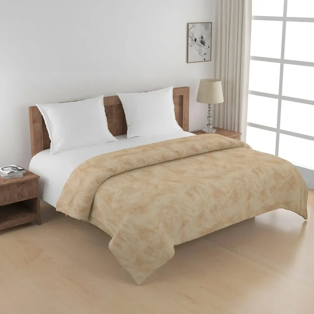 Swayam Abstract Design 150 GSM Pure Cotton Double Size AC Comforter , Beige