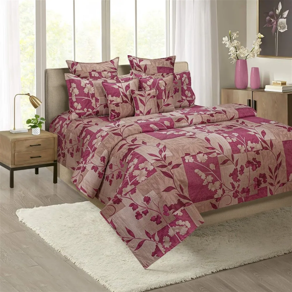 Swayam Auburn Leaf print Veda Bedding Set