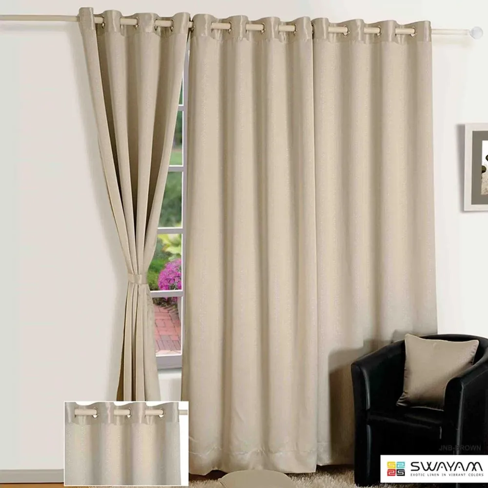 Swayam Cream Paisley J&B Blackout Eyelet Door Curtain