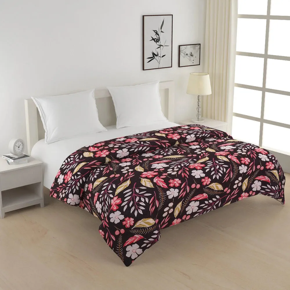 Swayam Dark Flora Multicolor Blended Cotton Double Bed Comforter